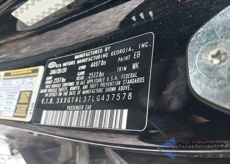 2020 Kia Optima Lx z USA, uszkodzony, nr VIN 5XXGT4L37LG437578